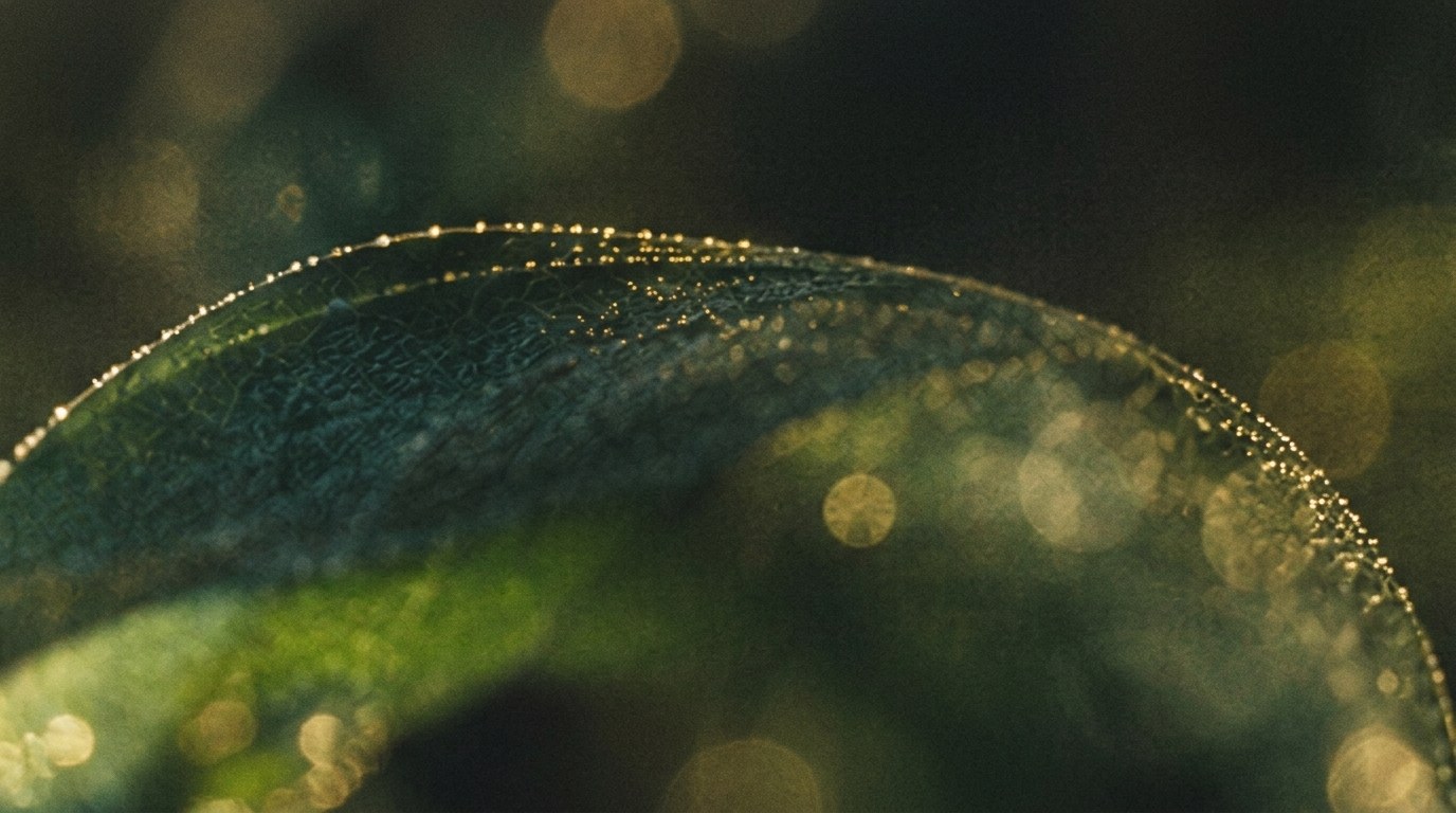 Living leaf margin with surface tension